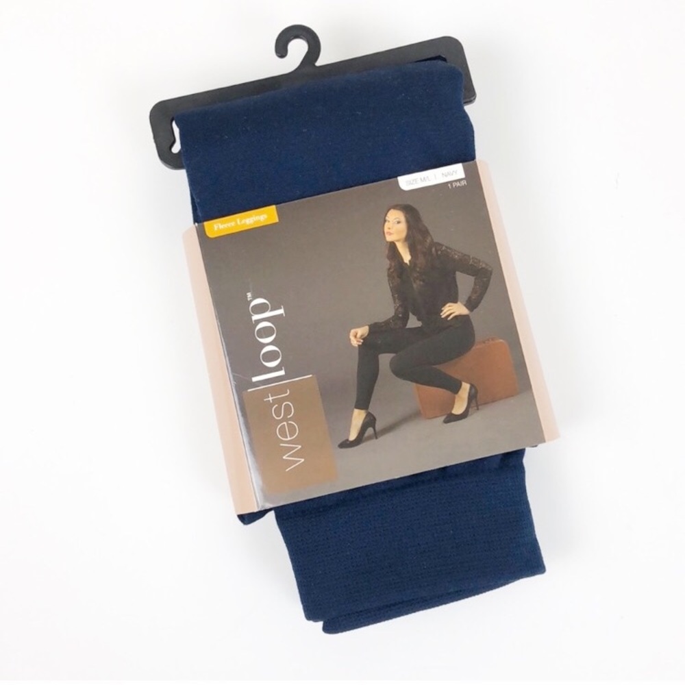 NEW West Loop navy fleece leggings - Picture 1 of 5